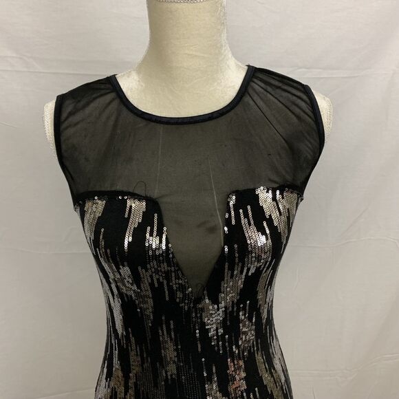 womens agaci black dress with silver sequence XS ? - Picture 2 of 8